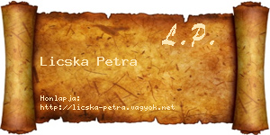 Licska Petra névjegykártya